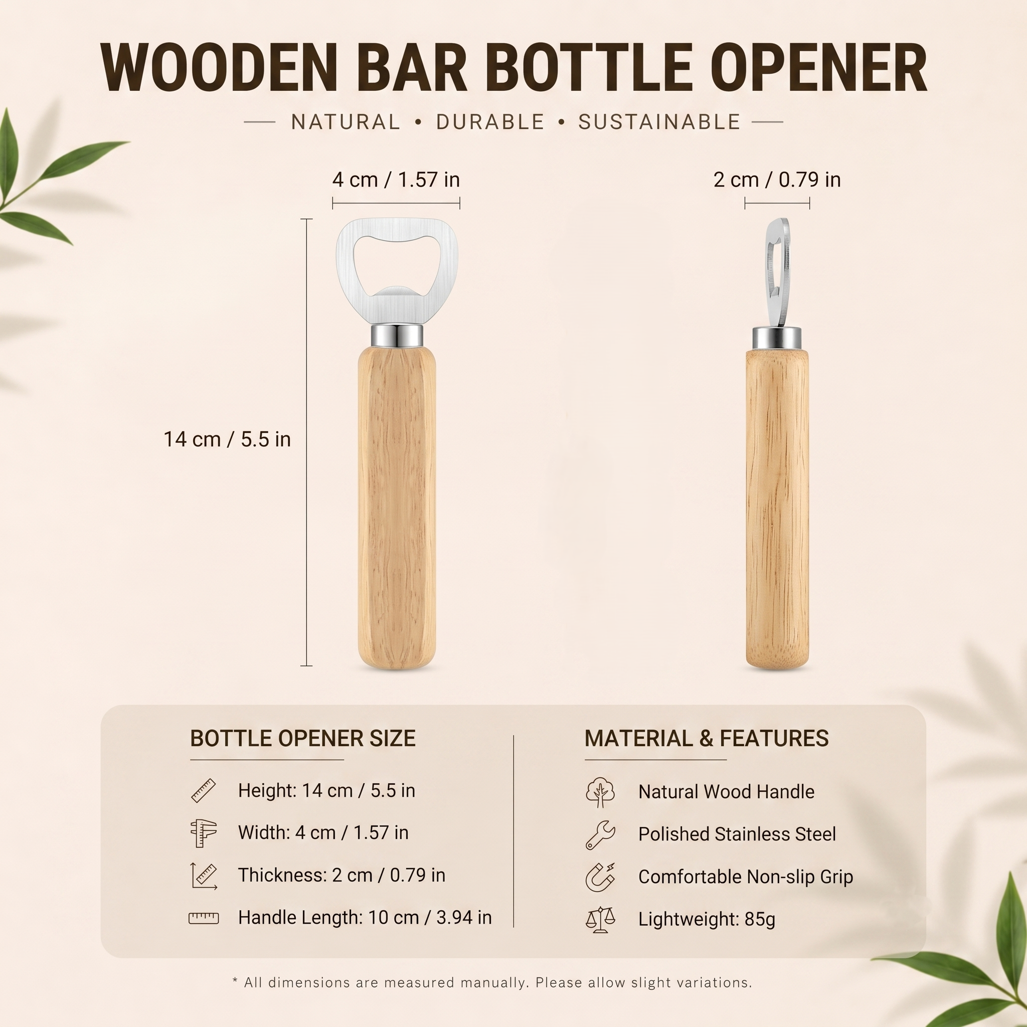 Custom Wooden Bar Bottle Opener