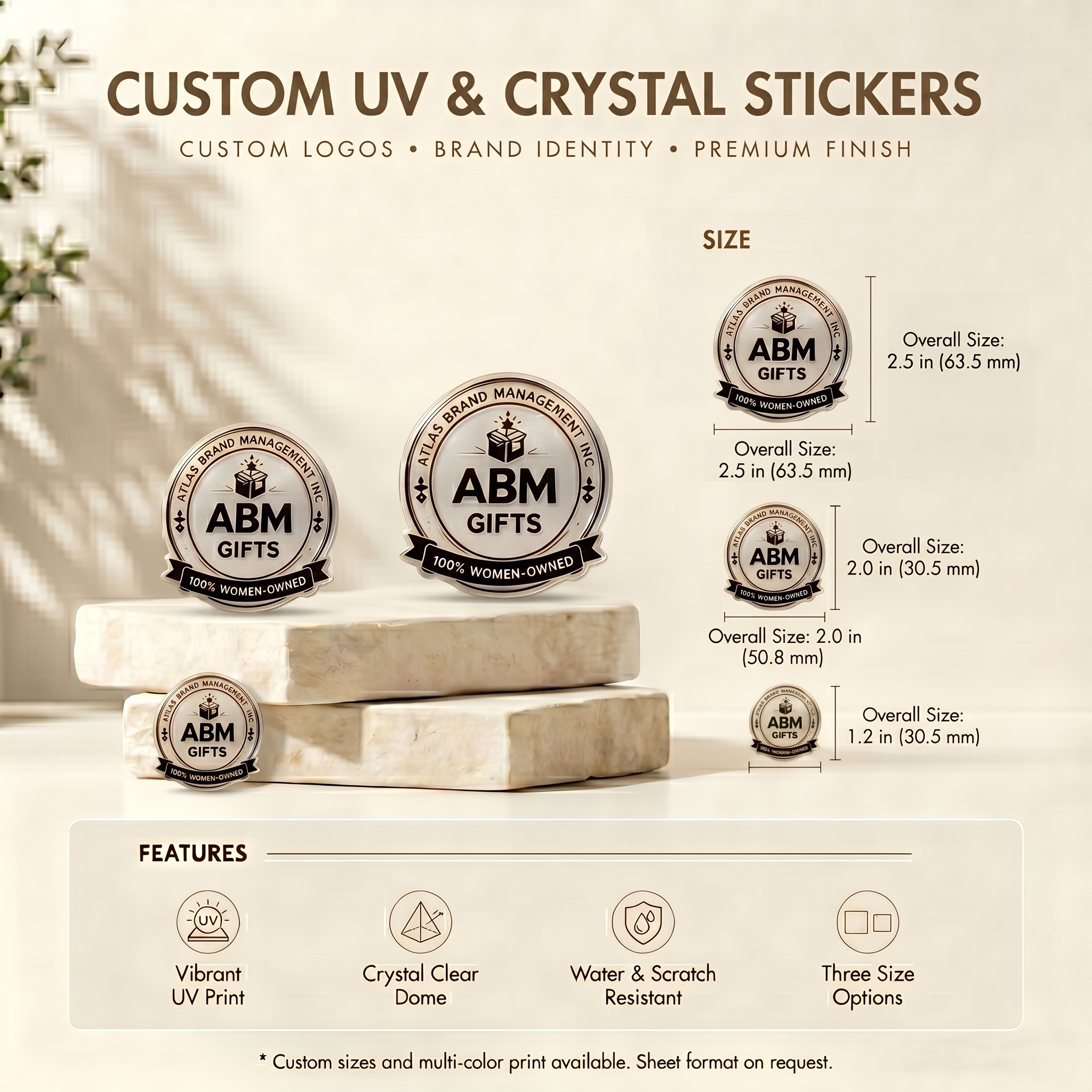 Custom UV & Crystal Stickers